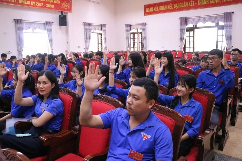 Đại hội đại biểu Hội Liên hiệp Thanh niên Việt Nam xã Hoằng Tiến lần thứ I thành công tốt đẹp