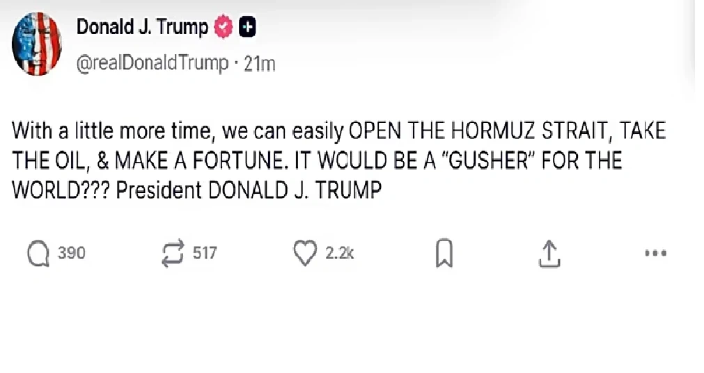 Tổng thống Trump tuyên bố Mỹ sẽ sớm kiểm soát eo biển Hormuz