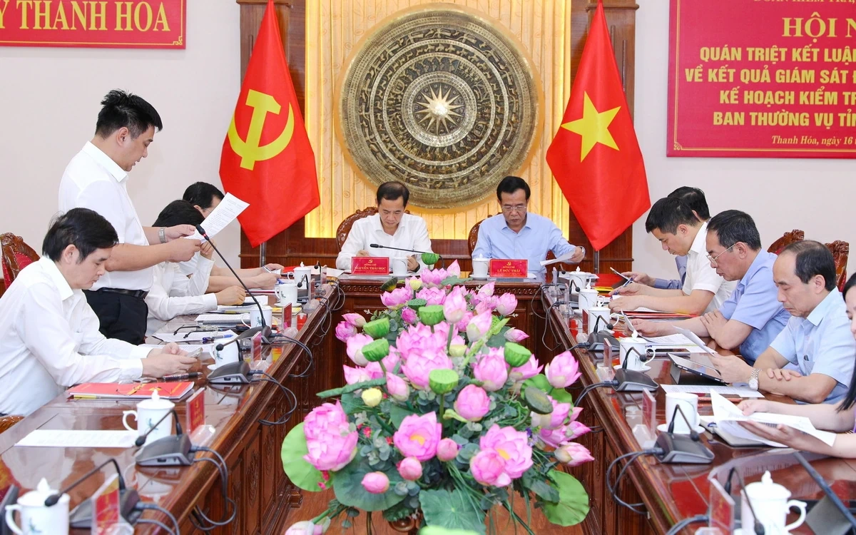 Quán triệt kết luận của Bộ Chính trị về kết quả giám sát đợt 1, triển khai kiểm tra đợt 2 tại Ban Thường vụ Tỉnh ủy Thanh Hóa