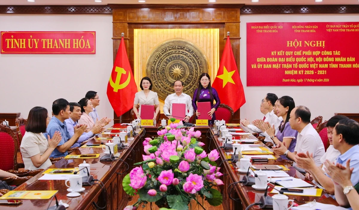 Ký kết Quy chế phối hợp giữa Đoàn ĐBQH, Thường trực HĐND và Ủy ban MTTQ tỉnh Thanh Hóa