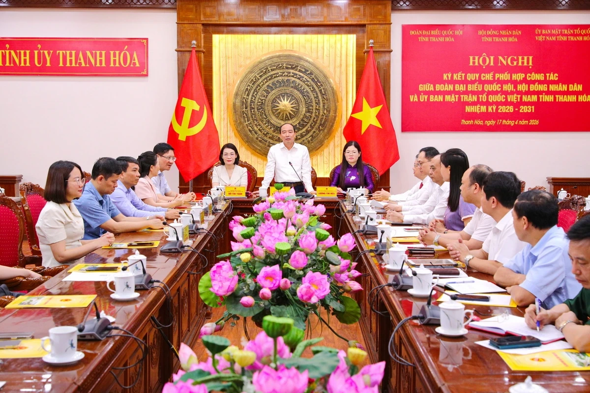 Ký kết Quy chế phối hợp giữa Đoàn ĐBQH, Thường trực HĐND và Ủy ban MTTQ tỉnh Thanh Hóa