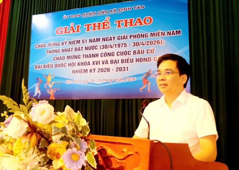 Xã Định Tân khai mạc giải thể thao chào mừng kỷ niệm 51 năm Ngày giải phóng miền Nam