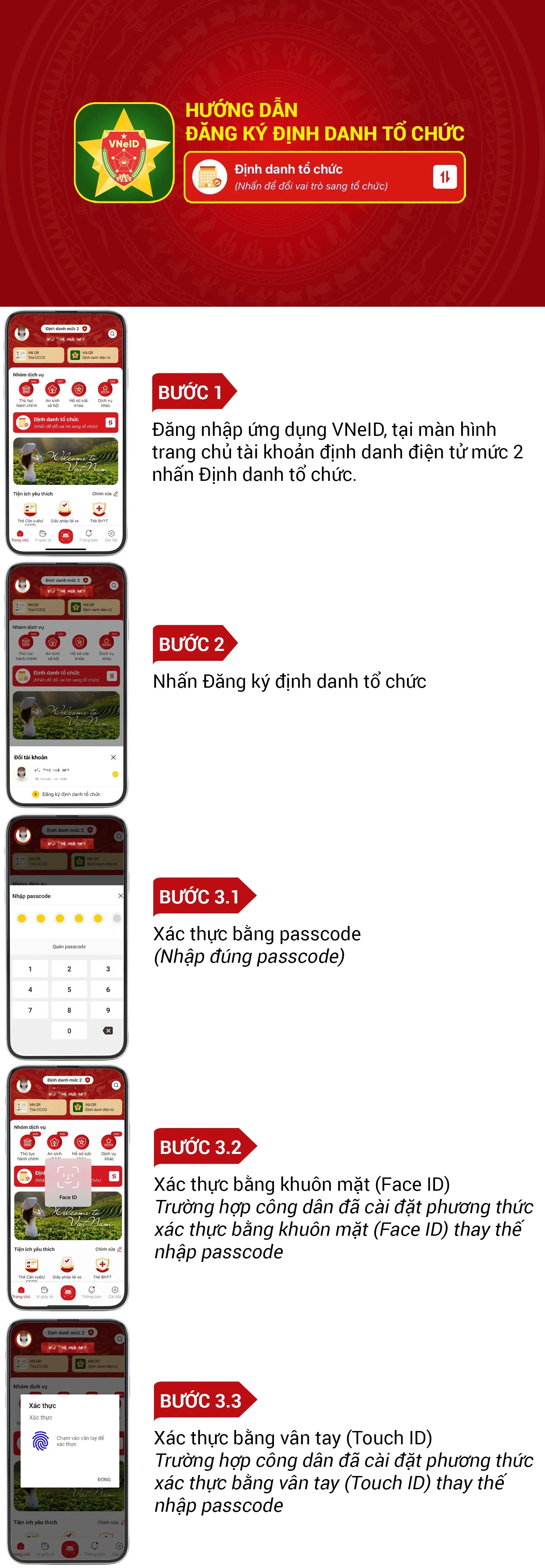 [Infographics] Hướng dẫn đăng ký định danh tổ chức trên VNeID
