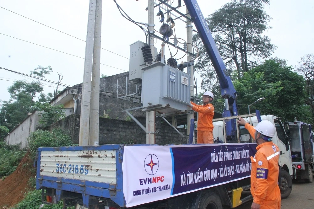 Công ty Điện lực Thanh Hóa diễn tập phòng chống thiên tai và tìm kiếm cứu nạn năm 2026