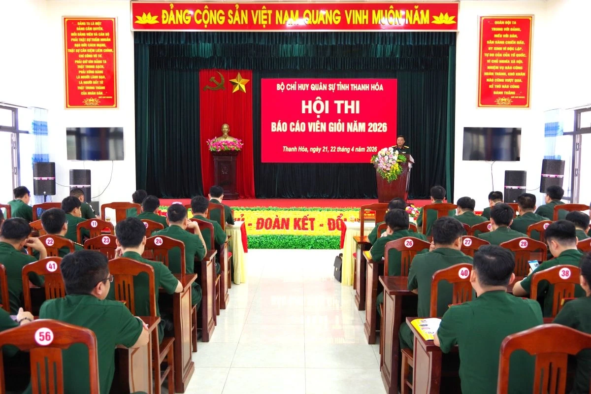 Bộ CHQS tỉnh Thanh Hóa khai mạc Hội thi báo cáo viên giỏi năm 2026