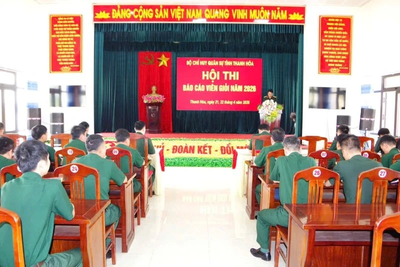 Bộ CHQS tỉnh: Bế mạc Hội thi Báo cáo viên giỏi năm 2026