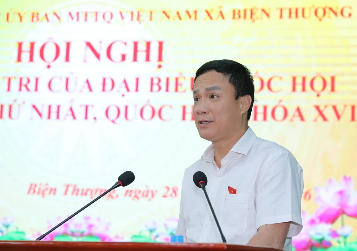 Bí thư Tỉnh ủy, Trưởng Đoàn ĐBQH tỉnh Lê Đức Thái tiếp xúc cử tri xã Biện Thượng: Cam kết luôn gần dân, sát dân, lắng nghe nguyện vọng của cử tri