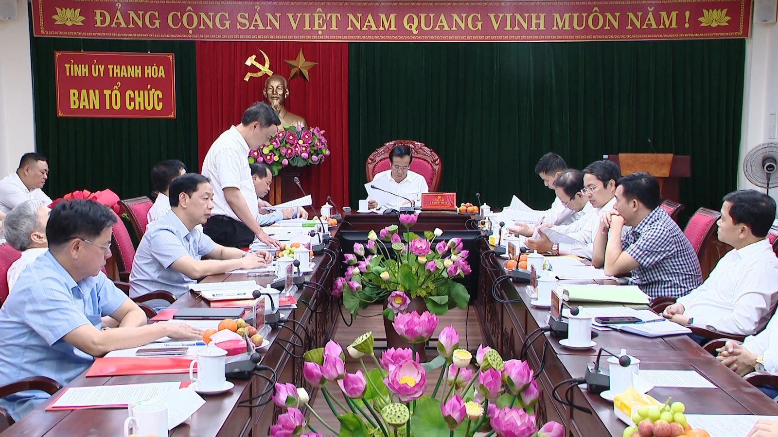 Bí thư Tỉnh ủy Lê Đức Thái làm việc với Ban Tổ chức Tỉnh ủy