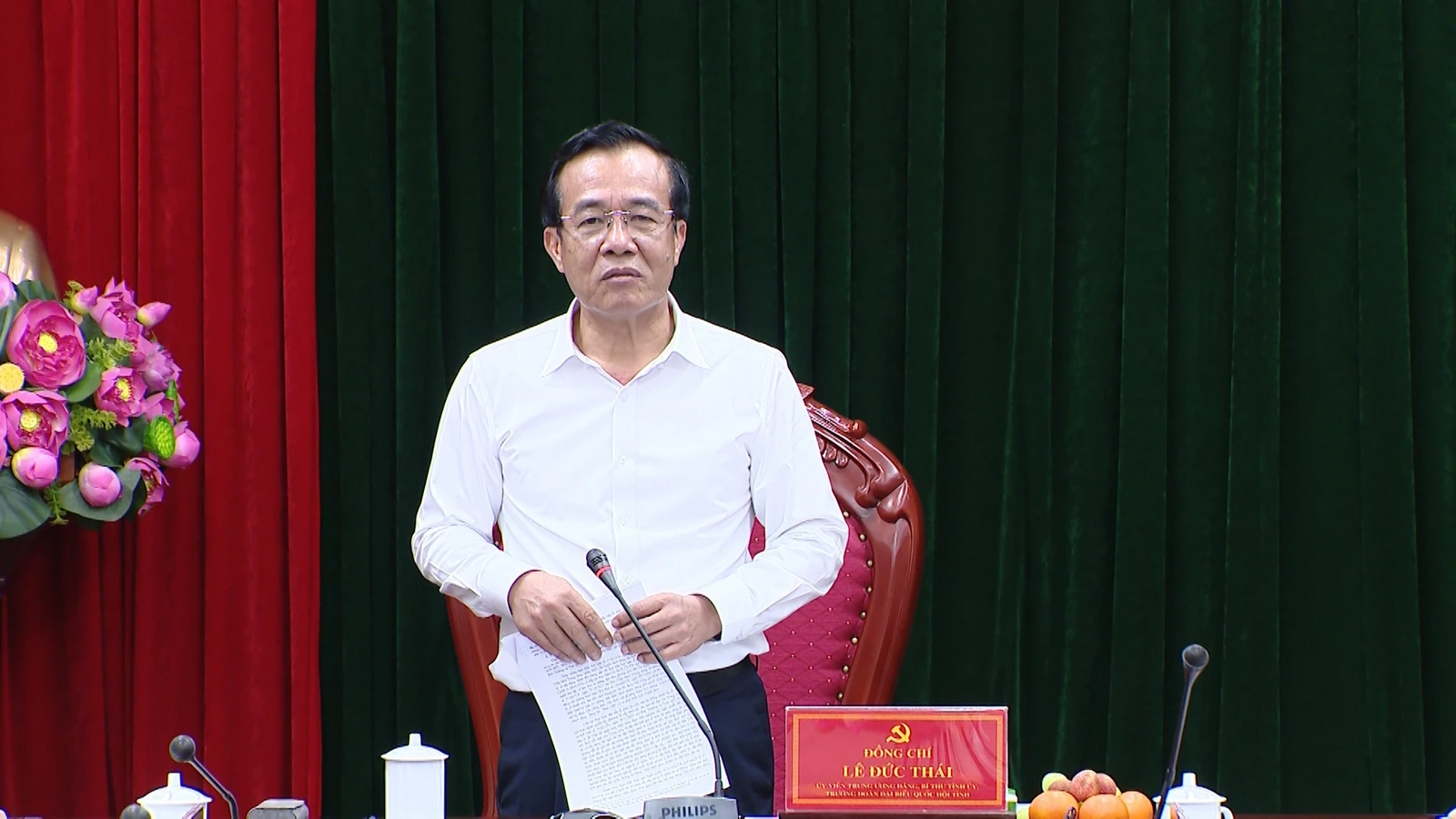 Bí thư Tỉnh ủy Lê Đức Thái làm việc với Ban Tổ chức Tỉnh ủy