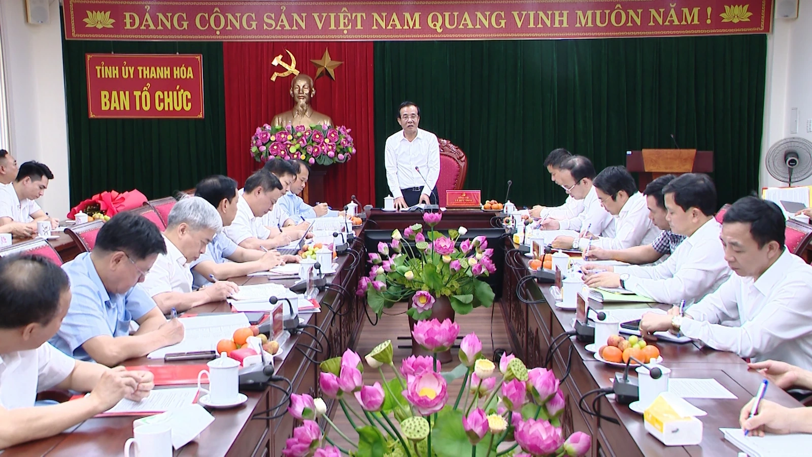 Bí thư Tỉnh ủy Lê Đức Thái làm việc với Ban Tổ chức Tỉnh ủy