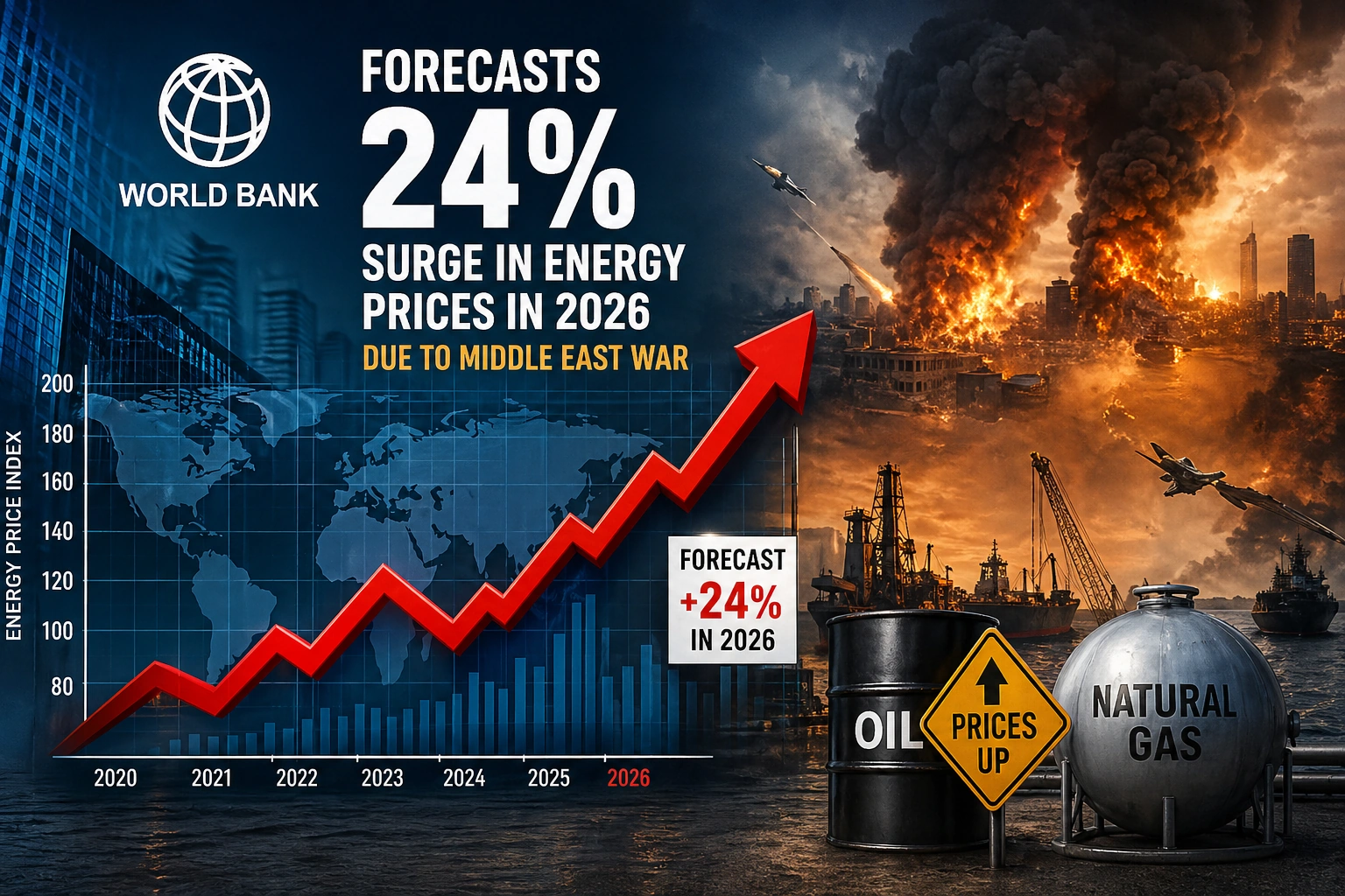 WB cảnh báo giá năng lượng và hàng hóa toàn cầu tăng mạnh trong năm 2026