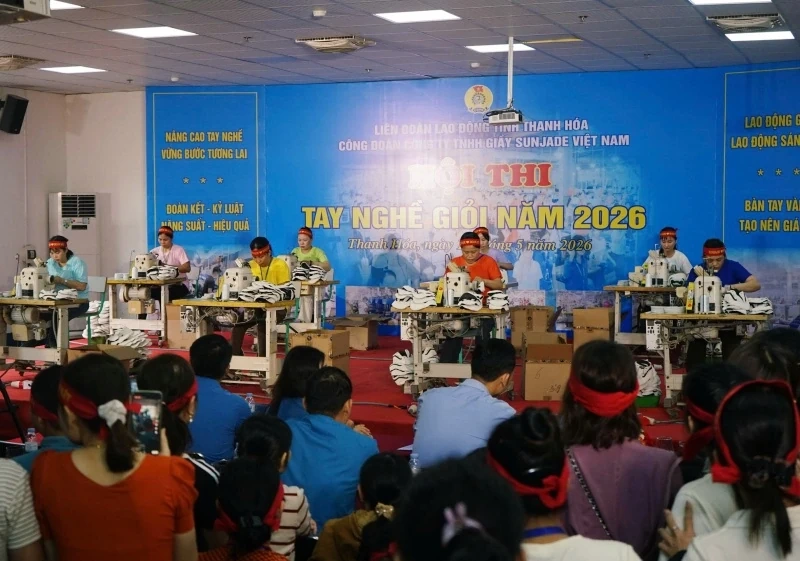 Hội thi tay nghề giỏi trong công nhân lao động Công ty TNHH Giầy Sunjade Việt Nam