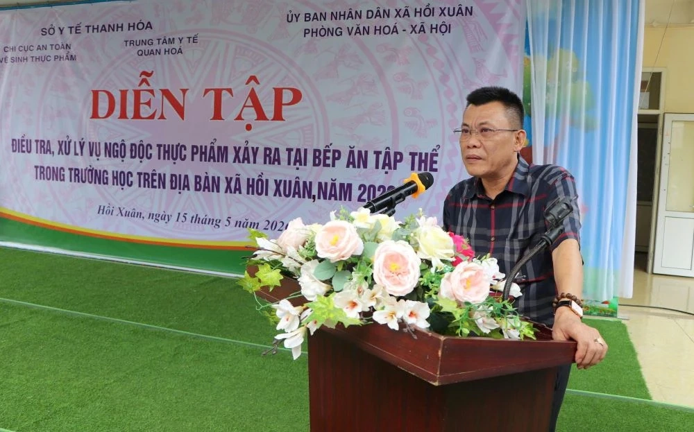 Diễn tập “Điều tra, xử lý vụ ngộ độc thực phẩm tại bếp ăn tập thể trong trường học”