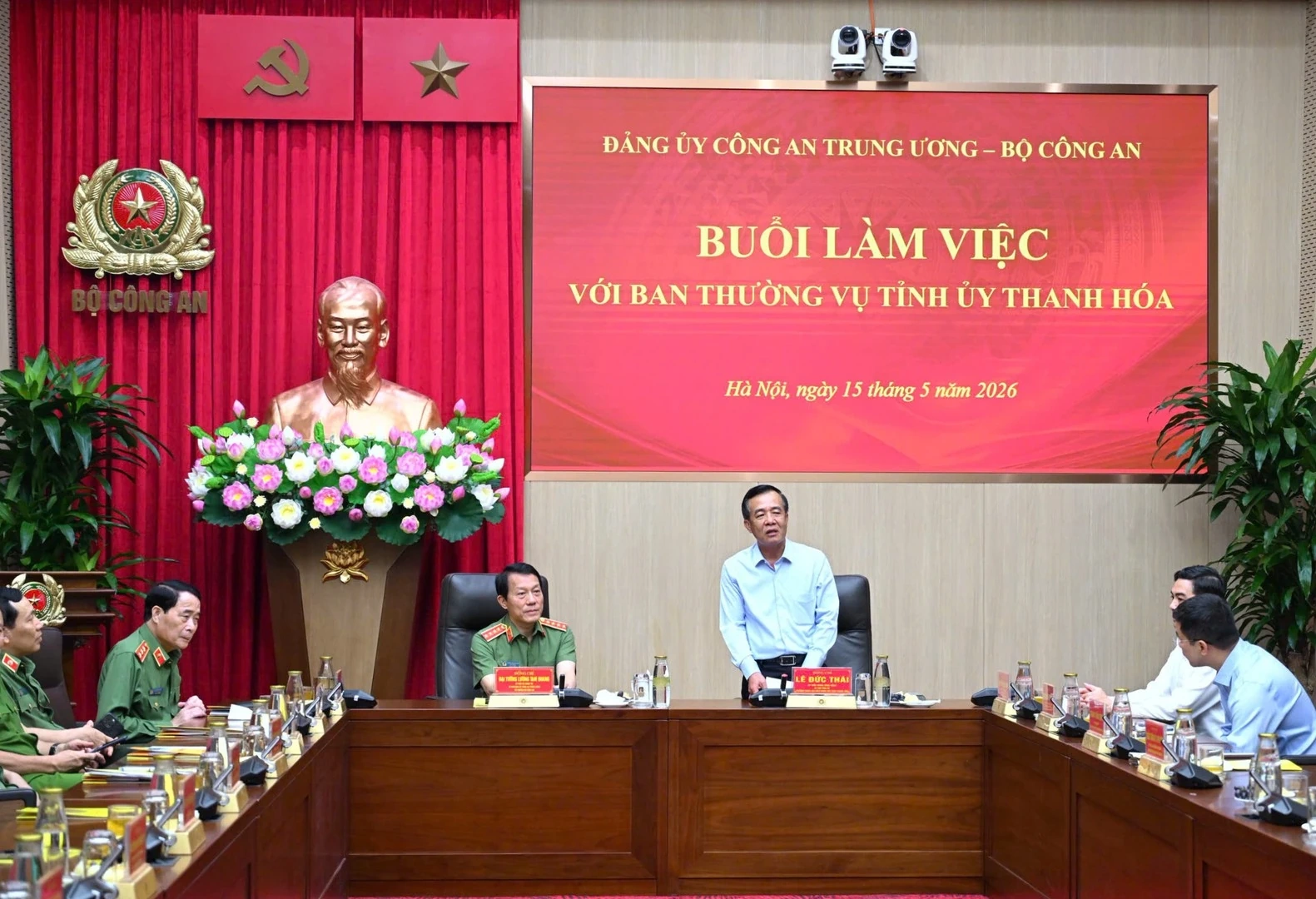 Đảng ủy Công an Trung ương, Bộ Công an làm việc với Ban Thường vụ Tỉnh ủy Thanh Hóa