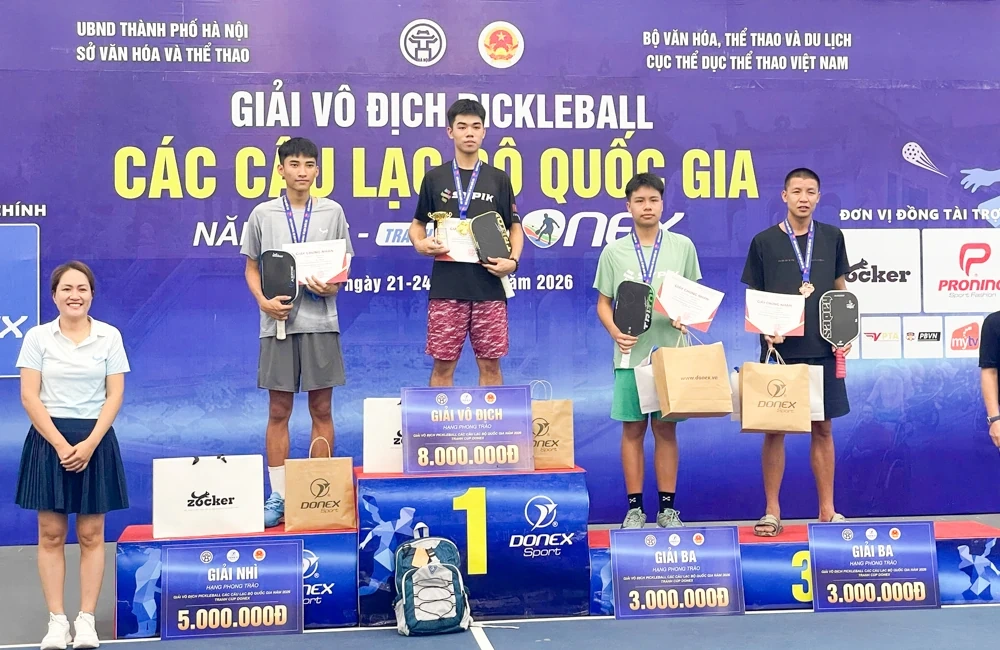 Pickleball Thanh Hóa giành vàng ở Giải vô địch các CLB quốc gia
