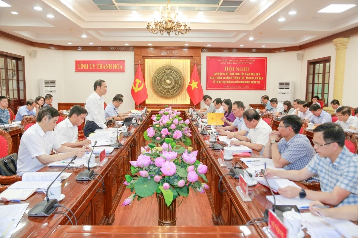 Đoàn công tác Bộ Chính trị kiểm tra, giám sát 4 nội dung trọng tâm tại Thanh Hóa