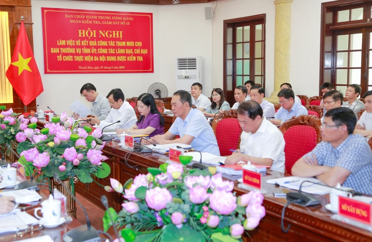 Đoàn công tác Bộ Chính trị kiểm tra, giám sát 4 nội dung trọng tâm tại Thanh Hóa