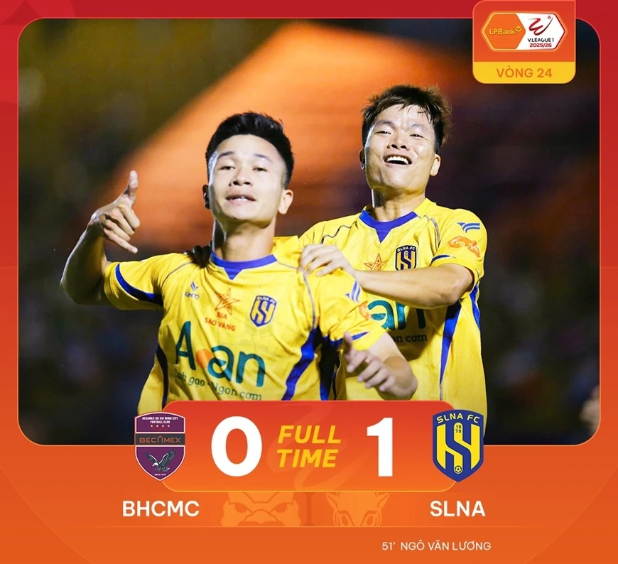 SLNA trụ hạng sau vòng 24 V.League 2025/26; Arsenal đăng quang Ngoại hạng Anh 2025/26 sau 22 năm chờ đợi