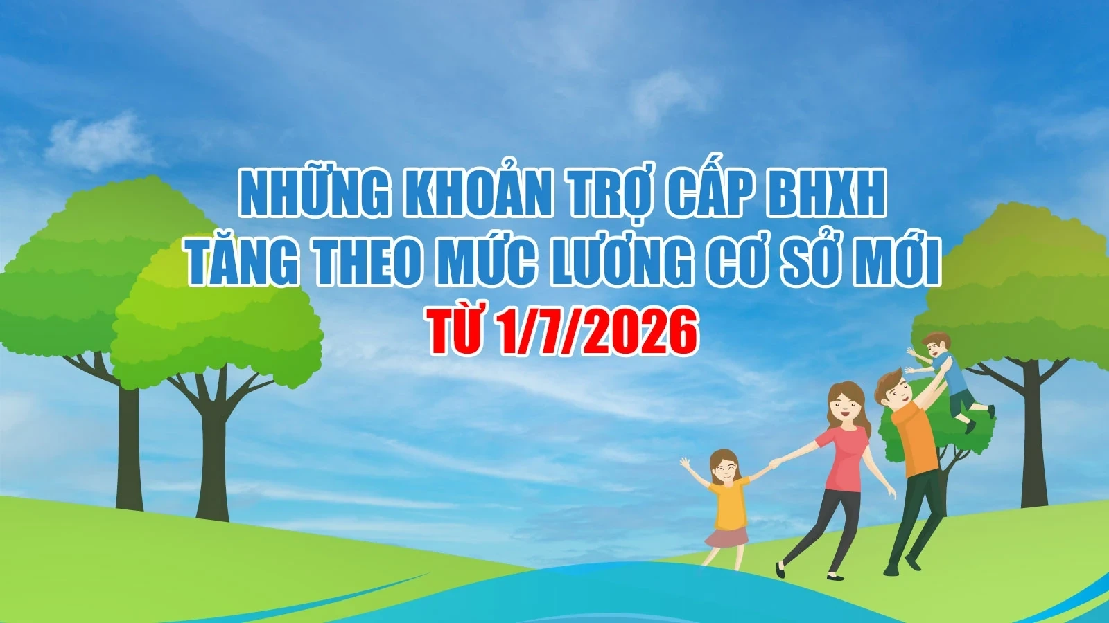 [Infographics] Những khoản trợ cấp BHXH tăng theo mức lương cơ sở mới từ 1/7/2026