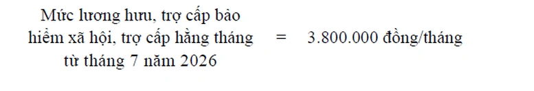 Hướng dẫn tăng lương hưu, trợ cấp BHXH, trợ cấp hàng tháng thêm 8% từ 1/7/2026
