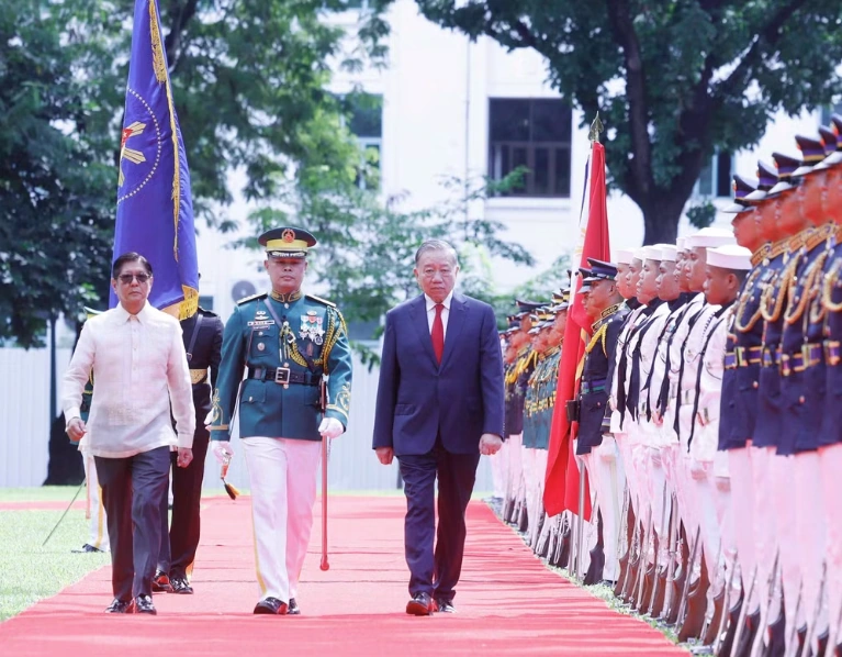 Lễ đón Tổng Bí thư, Chủ tịch nước Tô Lâm thăm cấp Nhà nước Philippines