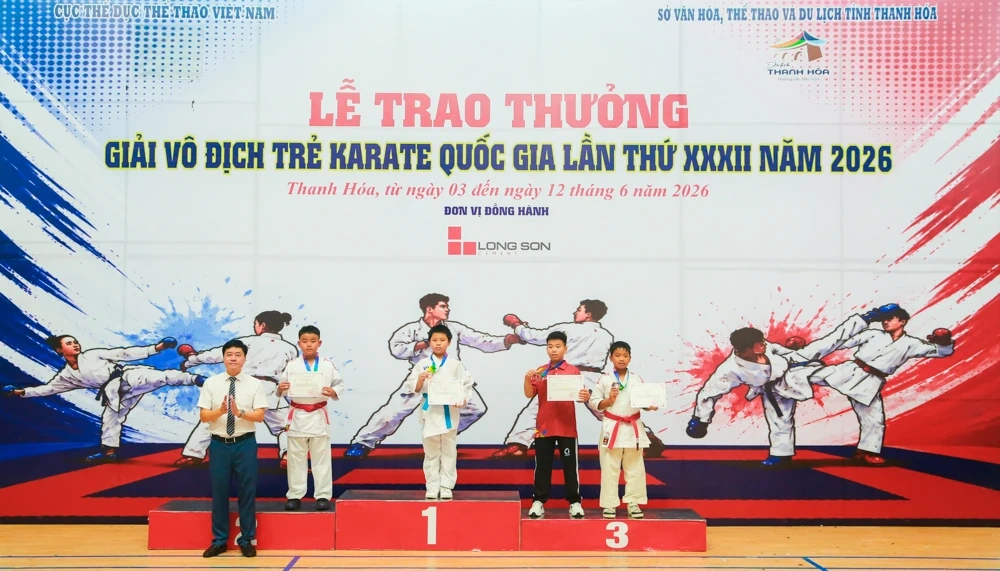 Thanh Hóa xếp thứ 4 toàn đoàn tại Giải vô địch trẻ Karate quốc gia