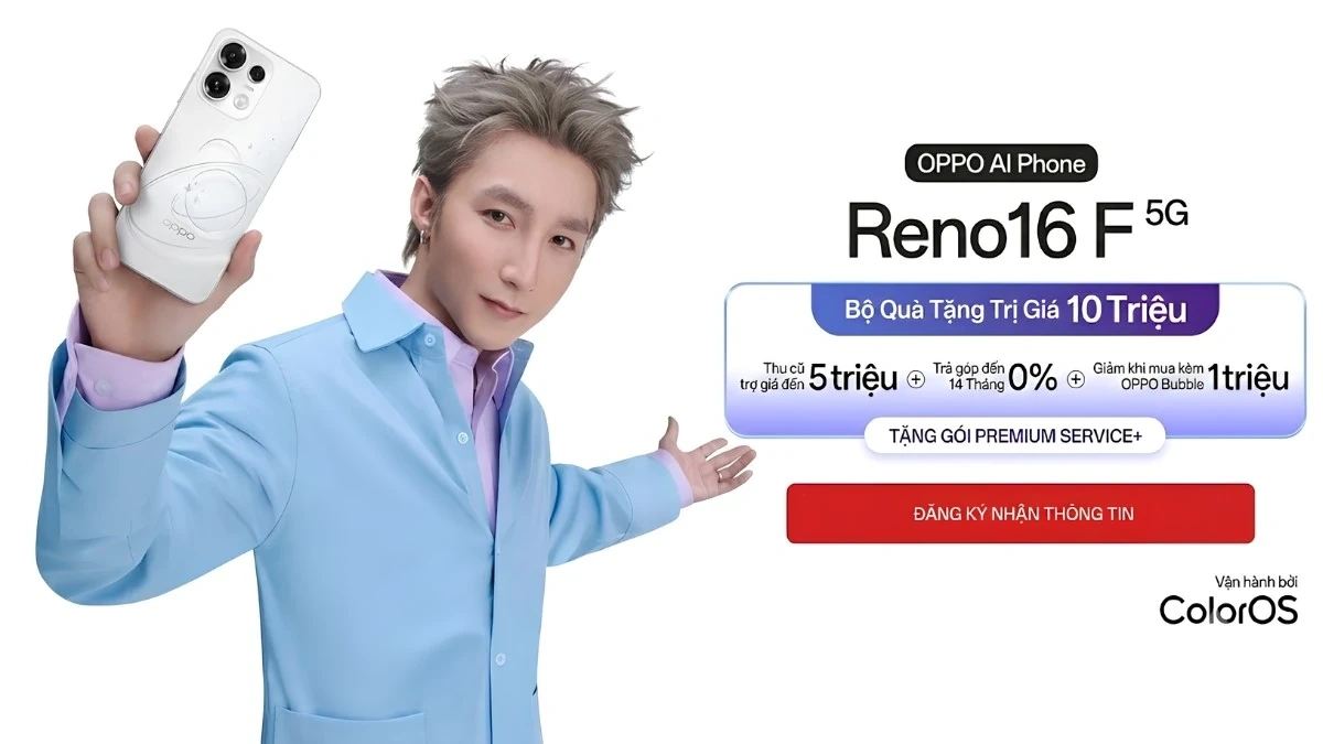Đặc quyền đặt trước OPPO Reno16 F tại CellphoneS: Nhận ưu đãi mua kèm phụ kiện độc lạ OPPO Bubble