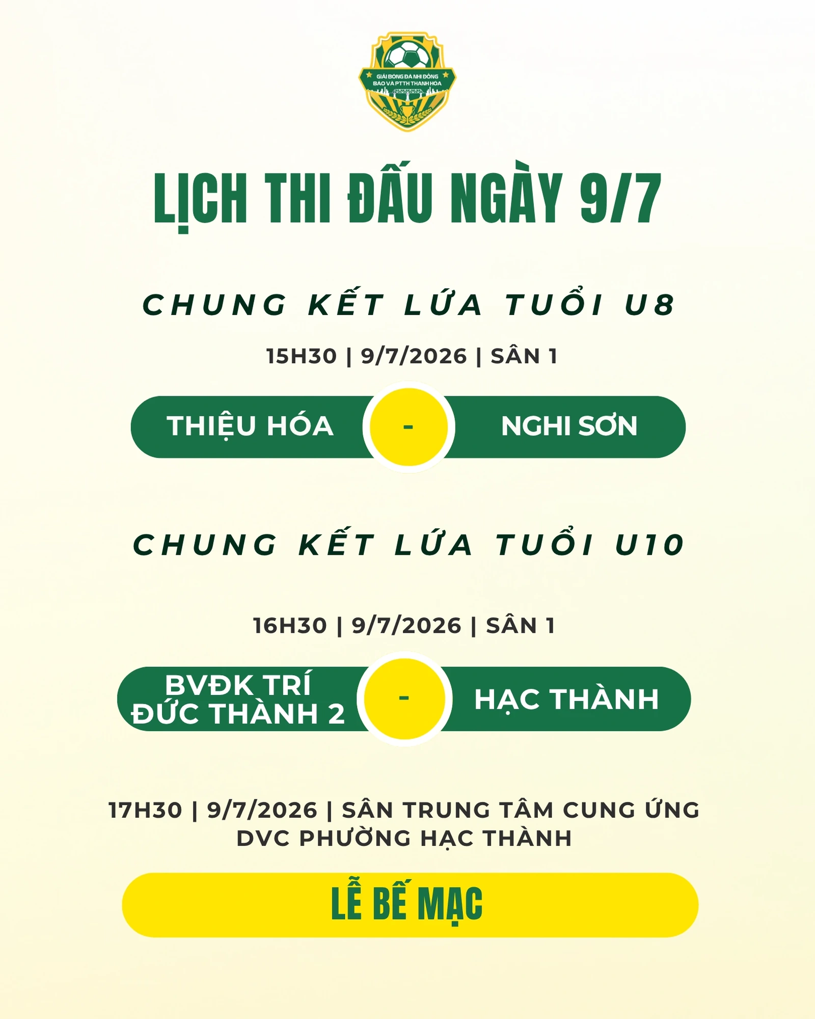 Lịch thi đấu ngày 9/7: Chức vô địch gọi tên ai?
