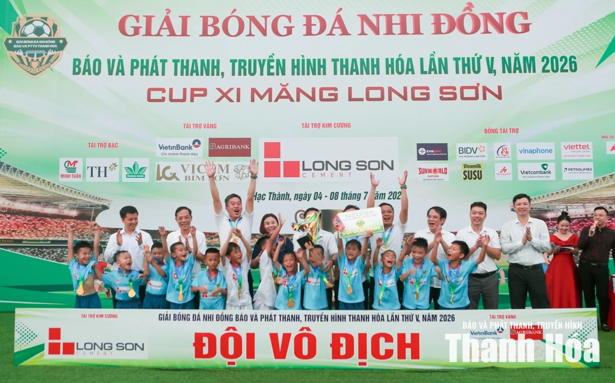 U8 Nghi Sơn lần đầu tiên vô địch Giải Bóng đá Nhi đồng Báo và Phát thanh, truyền hình Thanh Hóa