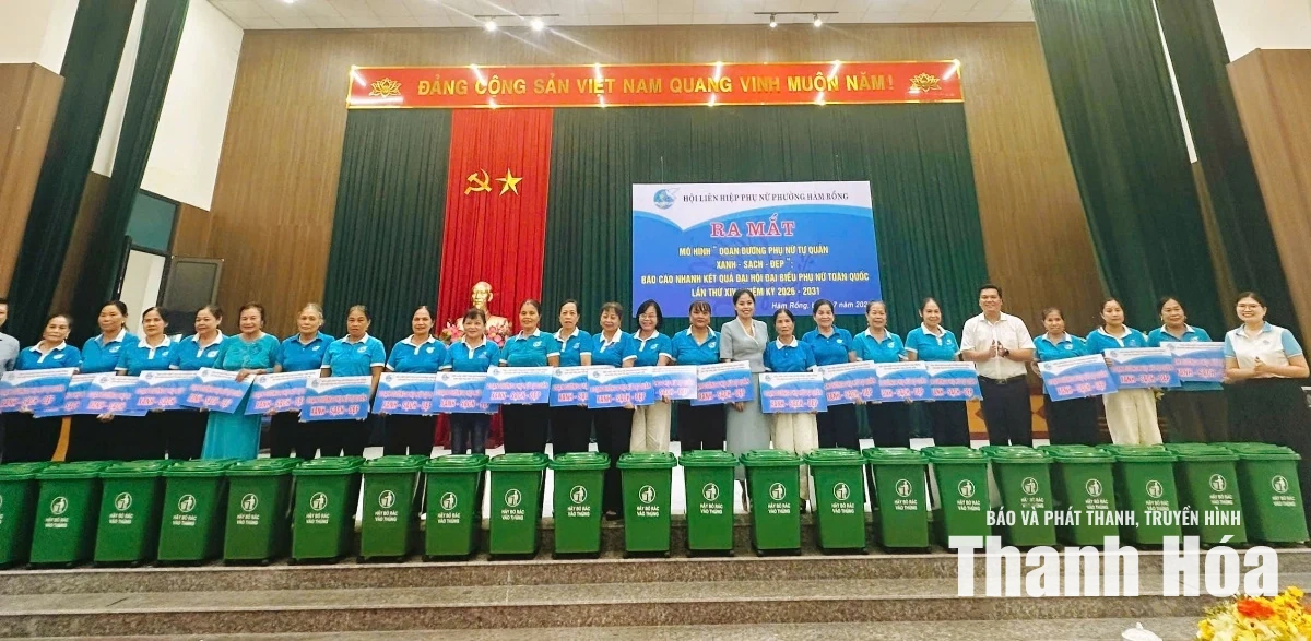 Hội LHPN phường Hàm Rồng ra mắt 21 mô hình “Đoạn đường phụ nữ tự quản xanh - sạch - đẹp”