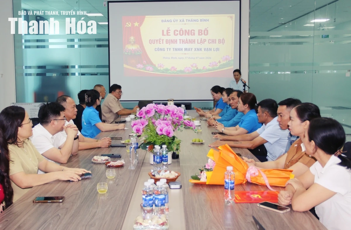 Chi bộ đảng đầu tiên trong doanh nghiệp FDI ở xã Thăng Bình