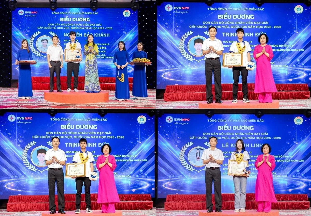 Ngành điện biểu dương học sinh xuất sắc và tôn vinh gia đình tiêu biểu cấp EVN năm 2026