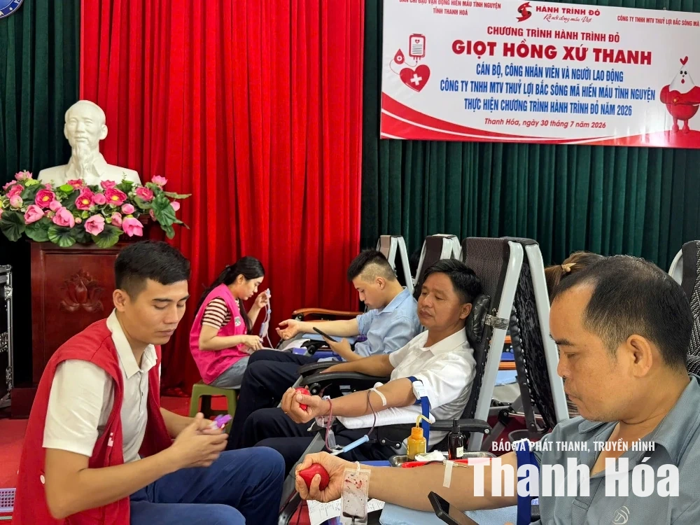 Tiếp nhận 112 đơn vị máu từ&nbsp;cán bộ, người lao động Công ty TNHH MTV Thủy lợi Bắc Sông Mã