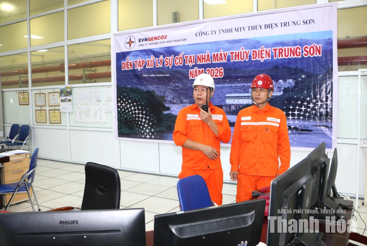 Thủy điện Trung Sơn diễn tập xử lý sự cố Nhà máy năm 2026