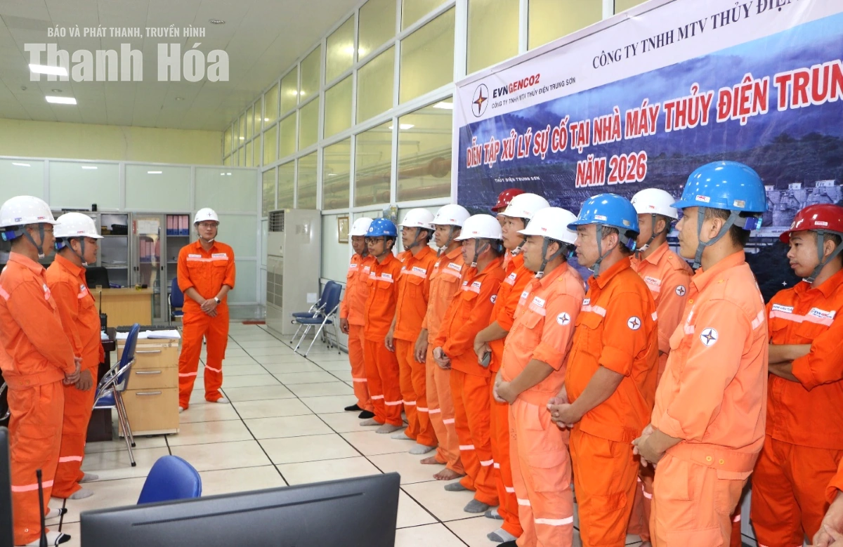 Thủy điện Trung Sơn diễn tập xử lý sự cố Nhà máy năm 2026