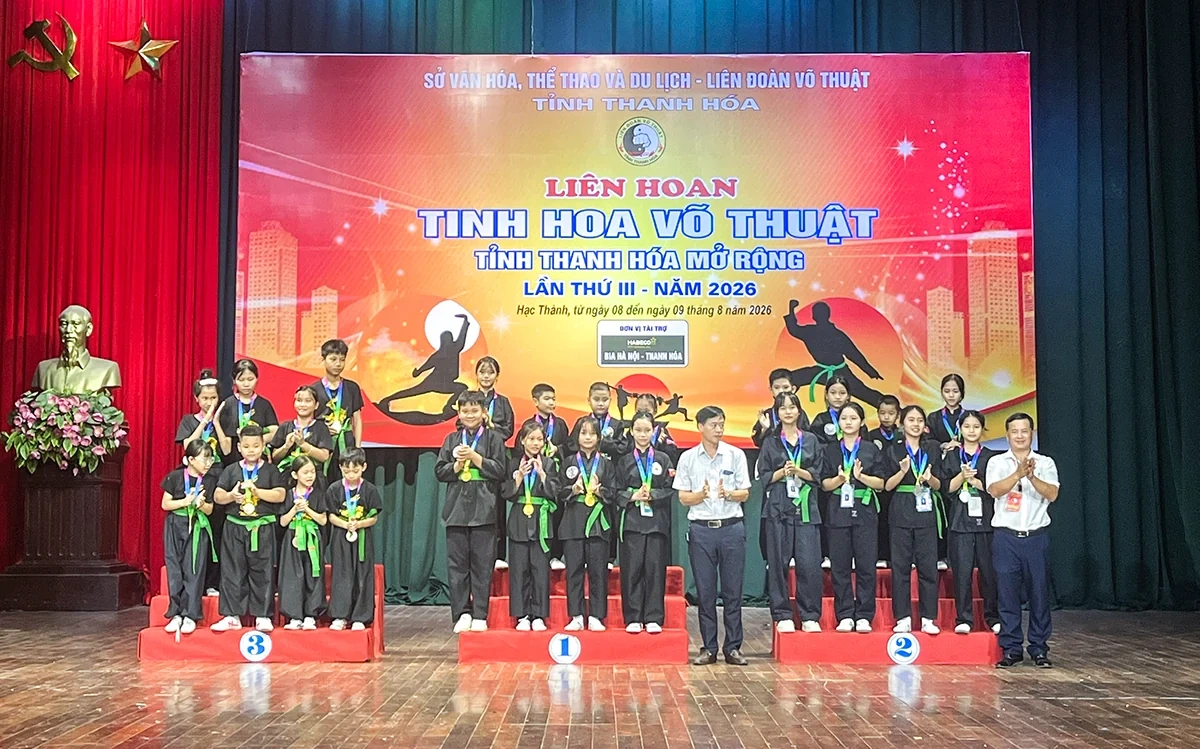 Hơn 300 VĐV tranh tài tại Liên hoan Tinh hoa võ thuật tỉnh Thanh Hóa mở rộng năm 2026