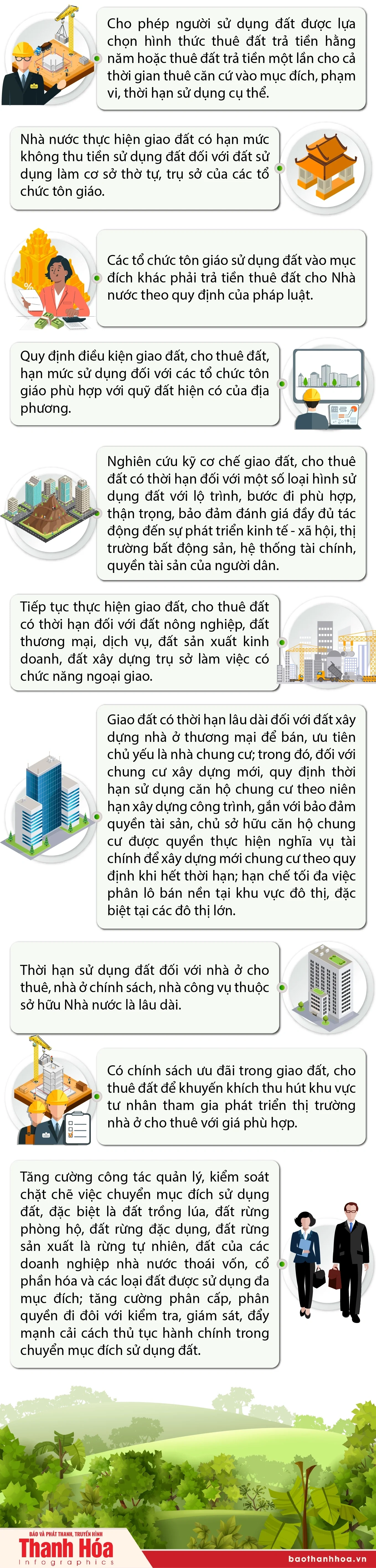 Nghị quyết số 21-NQ/TW: Giao đất, cho thuê đất, chuyển mục đích sử dụng đất