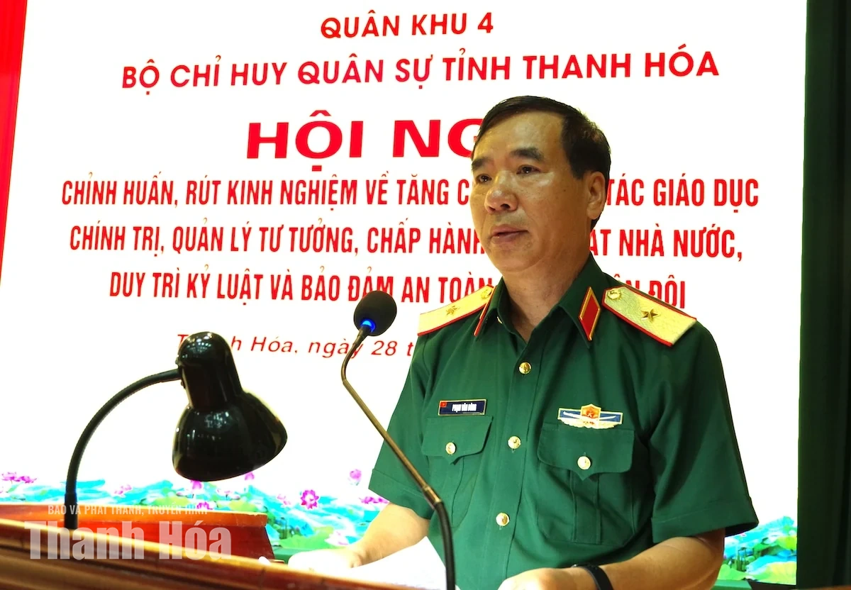 Bộ CHQS tỉnh Thanh Hóa tổ chức hội nghị chỉnh huấn, rút kinh nghiệm công tác giáo dục chính trị