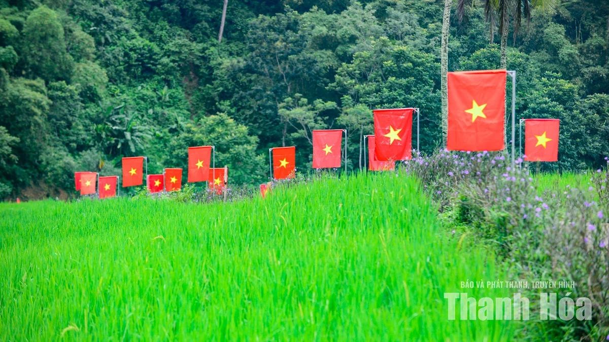 Rực đỏ cờ Tổ quốc trên con đường nơi miền Tây xứ Thanh