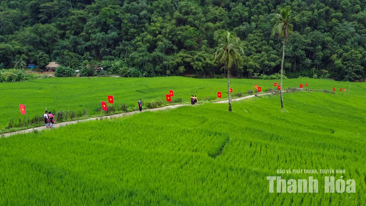 Rực đỏ cờ Tổ quốc trên con đường nơi miền Tây xứ Thanh