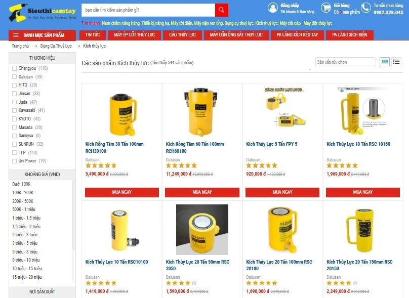 Siêu thị cầm tay mở rộng danh mục thiết bị nâng hạ với kích thủy lực