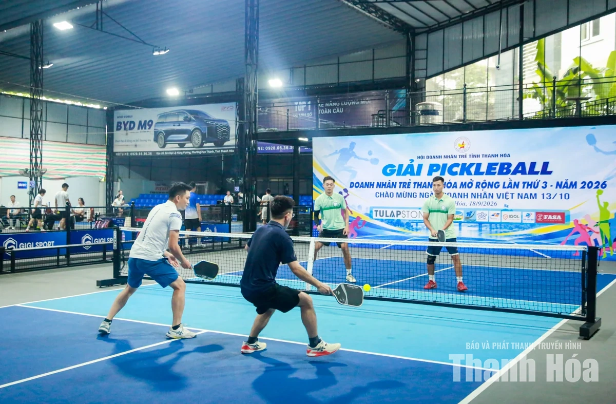 Gần 100 vận động viên tham gia Giải Pickleball Doanh nhân trẻ Thanh Hóa mở rộng