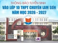 [Infographics] Thông báo tuyển sinh vào lớp 10 THPT chuyên Lam Sơn năm học 2026-2027