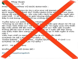 Bác bỏ thông tin tài khoản Facebook bịa lời của Phó Thủ tướng Vũ Đức Đam về COVID-19