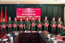Đảng ủy quân sự tỉnh Thanh Hóa: Trao quyết định thăng quân hàm và nâng lương cấp tá năm 2021
