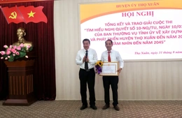 Trao giải cho 22 cá nhân trong cuộc thi tìm hiểu Nghị quyết số 10 của Ban Thường vụ Tỉnh ủy