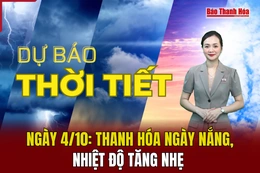 Dự báo thời tiết ngày 4/10: Thanh Hóa ngày nắng, nhiệt độ tăng nhẹ