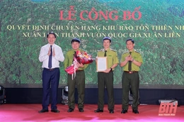 Công bố Quyết định chuyển hạng Khu bảo tồn thiên nhiên Xuân Liên thành Vườn quốc gia Xuân Liên