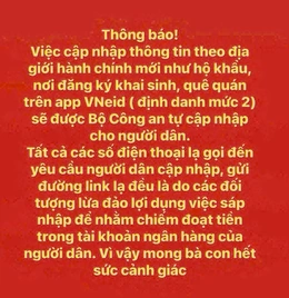 Cảnh báo thủ đoạn lừa đảo mới khi sáp nhập các đơn vị hành chính