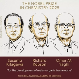 3 nhà khoa học giành Giải Nobel Hóa học 2025 nhờ phát triển vật liệu khung kim loại - hữu cơ